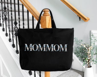 Mommom Bag, Mama Birthday Gift, Best Mom Ever Bag, Gift For Mama, Mothers Day Gift, New Mom Gift, Mama Shoulder Zippered Large Bag