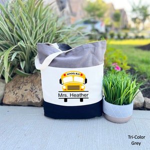 Personalized Bus Driver Gift, Gift for Women, Canvas Tote Bag, Bus Driver Bag, Custom Name Bus Driver Gift, Gift for Her, Personalized Gift image 5
