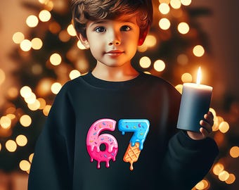 Six Seven Ice Cream Sweatshirt, Gen Alpha Trend Sweatshirt, Gen Z Shirt, Cozy Sweatshirt, 67 Funny Number Sweatshirt
