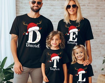 Personalized Christmas Family Shirt, Monogrammed Family Christmas Shirt, Christmas Family Matching T-Shirt, Custom Christmas Gift Shirts
