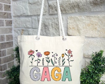New Gaga Gift Rope Bag, Grandma Gift Future Gaga, Pregnancy Reveal for Grandma, Best Mama Bag, Mothers Day Gaga Gifts, Grandma Gift Rope