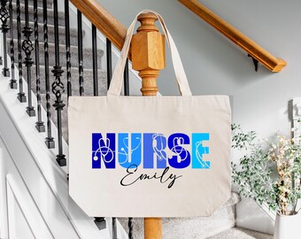 Personalized Nurse Tote Bag, Personalized Nurse Gift, Custom Nurse Tote Bag, Nurse Graduation Gift, Nurse Assistant Tote Bag, Nurse Tote Bag