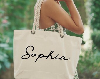Custom Name Tote Bag, Bridesmaid Tote Bag, Custom Name Gift, Bachelorette Bag, Bridal Party Bag, Personalized Name Tote Bag, Wedding Gift