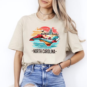 North Carolina State T-shirt, North Carolina Vacation Tee, North Carolina Map Shirt, North Carolina Trip Shirt, North Carolina Home Shirt