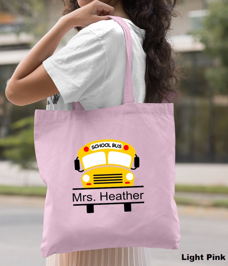Personalized Bus Driver Gift, Gift for Women, Canvas Tote Bag, Bus Driver Bag, Custom Name Bus Driver Gift, Gift for Her, Personalized Gift image 7