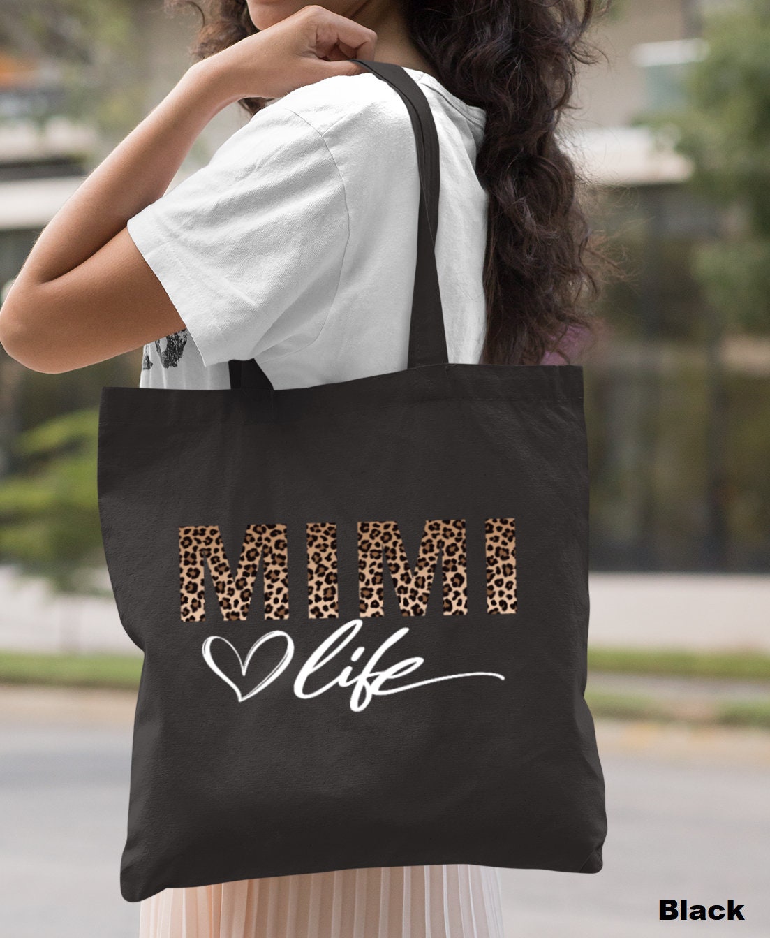 "Mimi" Personalized Tote Bag - Large Canvas Gift For Grandma, Nana, Mother - 17 X 12.6 X 7.9 Inches