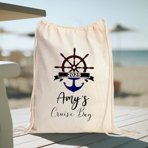 Personalized Cruise Backpack, Cruise Trip Bags, Cruise Squad Party Favor Bags, Cruise Drawstring Bag, Trendy Cruise Bag, Nautical Anchor Bag