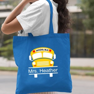 Personalized Bus Driver Gift, Gift for Women, Canvas Tote Bag, Bus Driver Bag, Custom Name Bus Driver Gift, Gift for Her, Personalized Gift image 9