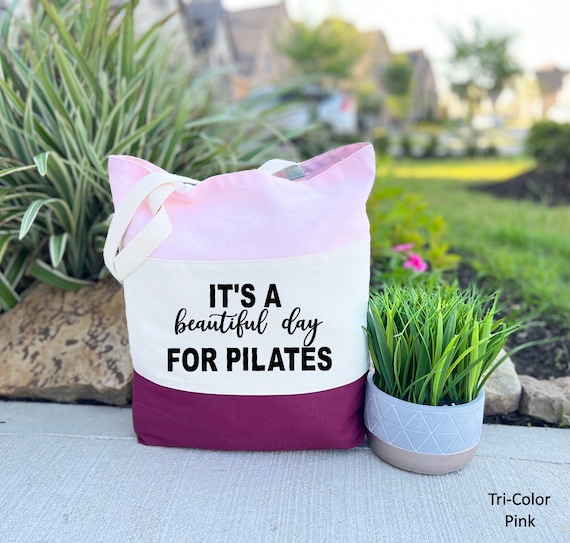 It's A Beautiful Day for Pilates Tote Bag, Pilates Mom Gift, Workout Gym Tote Bag, Canvas Tote Bag, Pilates Mom Tote Bag, Pilates Tote Bag