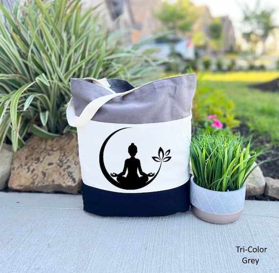 Yoga Tote Bag, Canvas Tote Bag, Yoga Gift Tote Bag, Namaste Tote Bag, Gift for Yogi, Meditation Tote Bag,  Women Yoga Tote Bag, Gift for Her