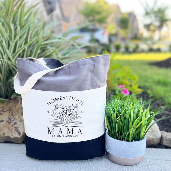 Homeschool Mama Tote Bag, Gift for Mama, Raising Arrows Bag, Homeschooling Mom Bag, Homeschool Planner Bag, Best Mom Gift, Mom Birthday Gift