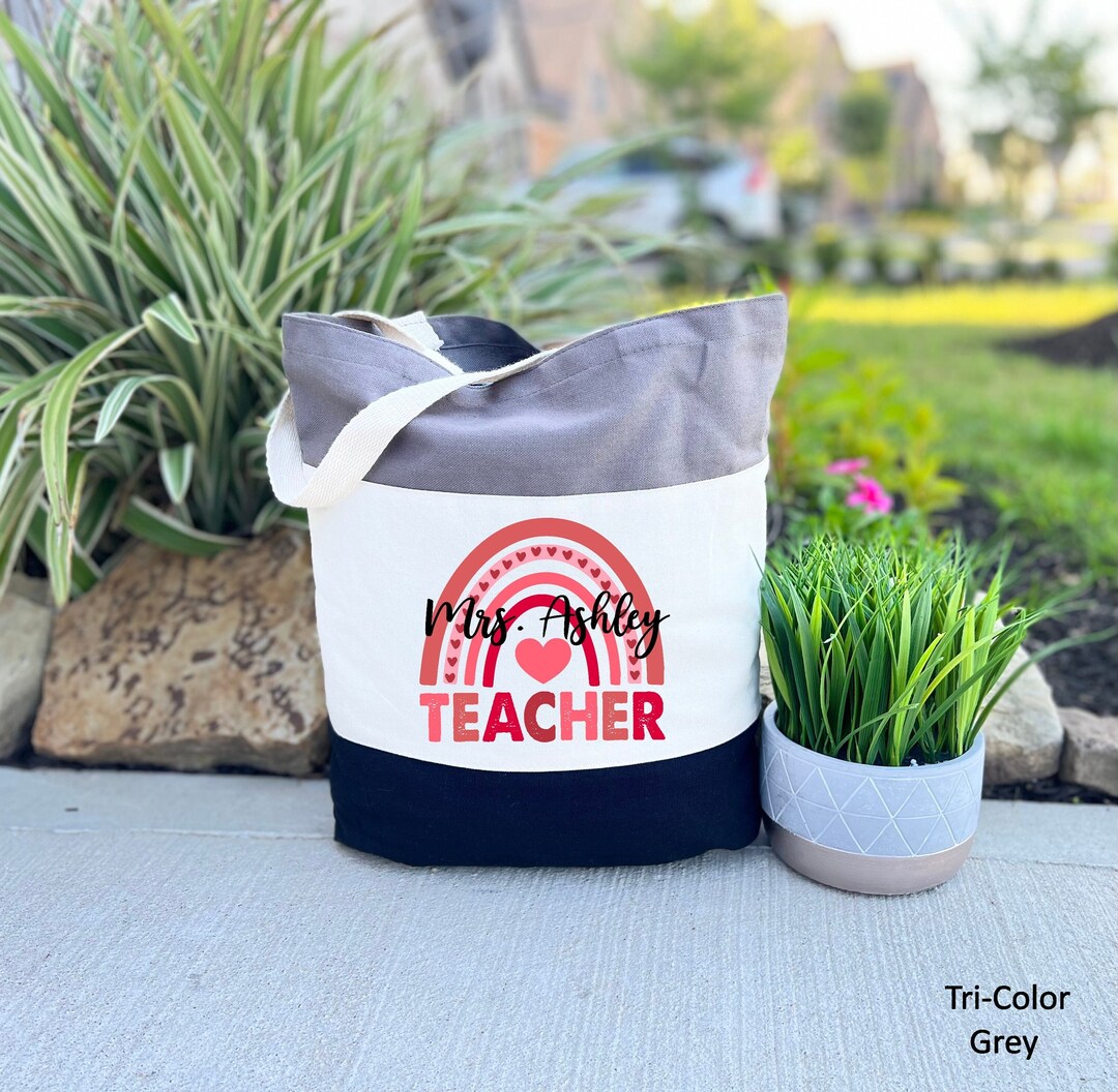 Custom Teacher Valentine Day Tote Bag, Valentine Gift for Teacher ...