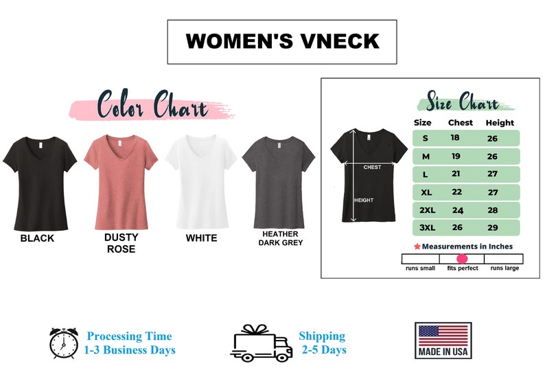 a women's v - neck shirt sizes chart