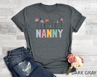 Nanny Flower Shirt, Nanny Mothers Day, Gift For Grandma, Gift From Children, Blessed Nanny Tee, Gift For New Grandma, Nanny To Be Shirt