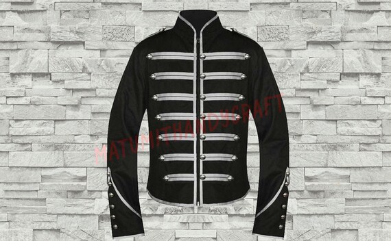 Gothic Mens Musician Drummer Parade Marching Band Jacket