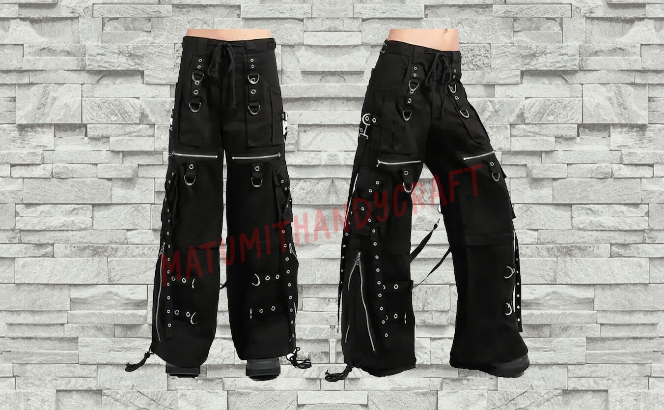 Gothic Pant  RED Super Skull Gothic Cyber Chain Goth Jeans Punk