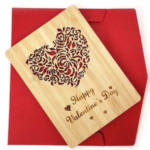 Tarjeta de felicitación de madera calada hecha a mano para cumpleaños, Día de la Madre, Aniversario, Ella, Boda, Mejor tarjeta de papá, Regalos de hija / hijo para el padre