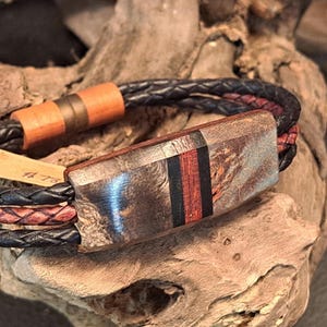 Handcrafted Wood Bracelet - Symmetry Design (Medium to XX Large Sizes)