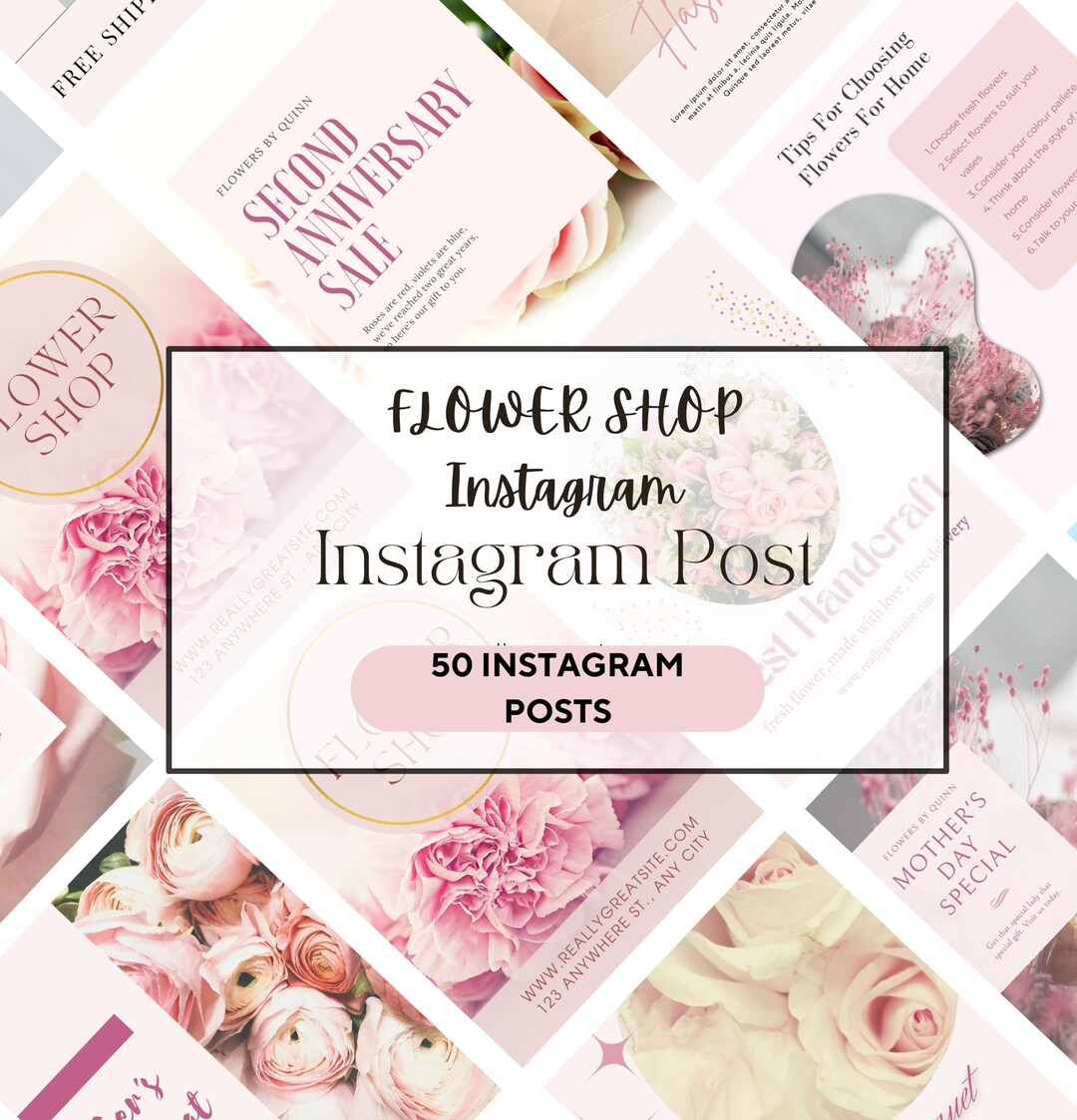 Florist Instagram Story Templates, Florist Social Marketing, Canva