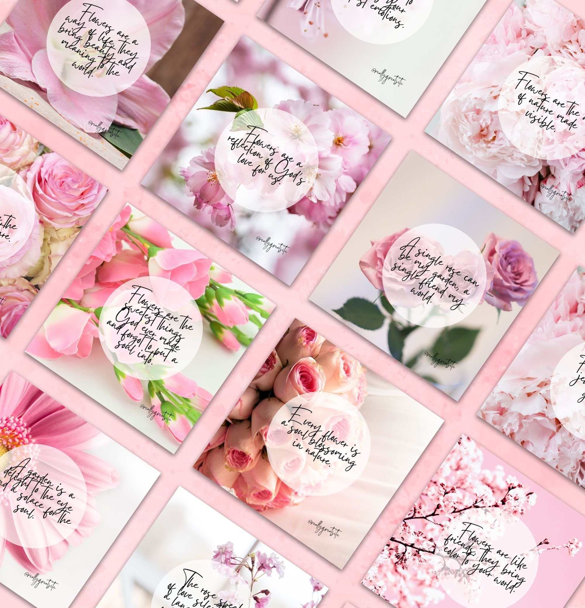 50 Flower Instagram Quote Templates Florist Flower Shop Social Media