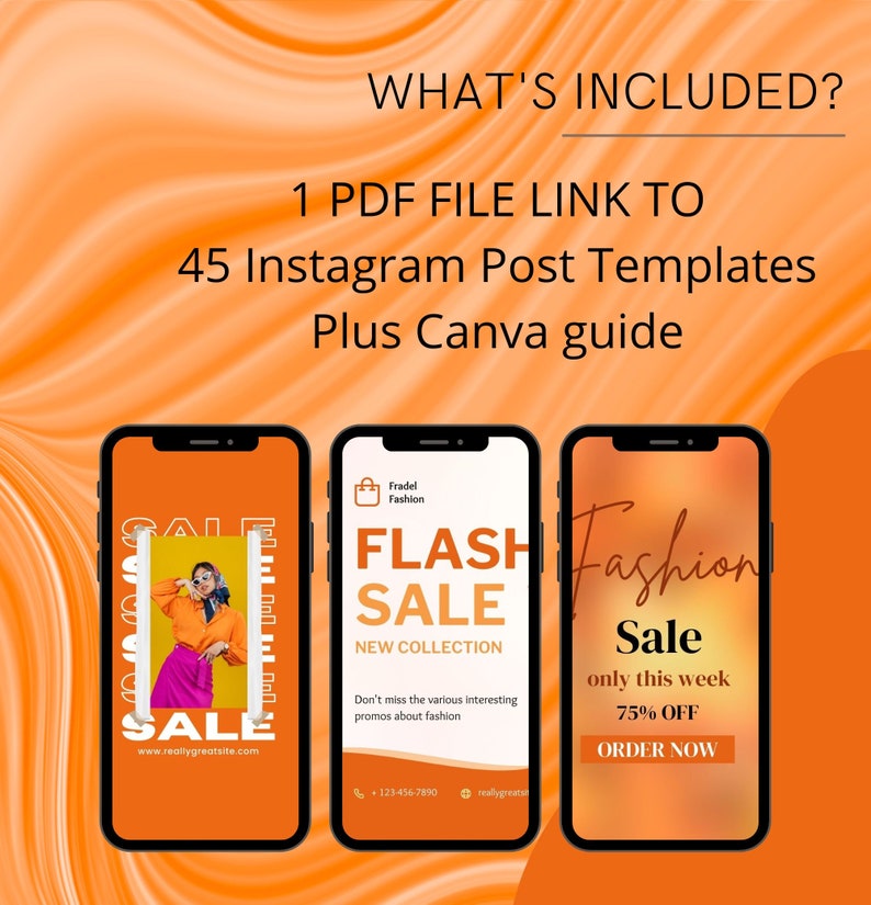 Orange Instagram Post Templates Canva Engagement Instagram Etsy