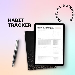 Weekly Habit Tracker Printable, Habit Tracker Template, Daily Habit Tracker, 7 Day Habit Challenge, A4/A5 Instant Download