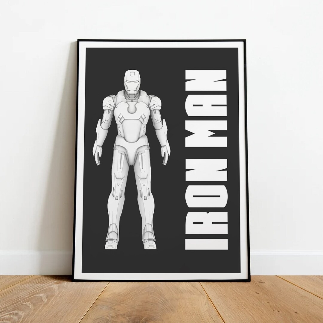 Iron Man Poster Marvel Comics Film Design Wall Art Print Hand Made ...
