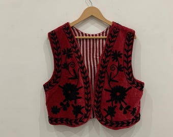 Handmade Velvet Vintage Suzani With Pocket Winter Short Jacket | Boho Jacket | Bomber Jacket | Winter Warmed Coat | Gift For Her