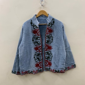 Handmade Suzani Embroidered TNT Jacket – Unisex Jacket- Gift For Her- Winter Boho Jackets -Statement Fashion Coat - TNT Outerwear Jacket