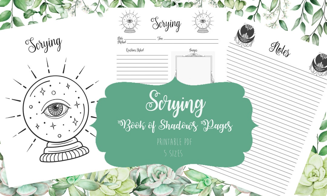Scrying Journal Book of Shadows Grimoire Printable Pages Witchcraft ...