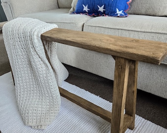 Vintage Style Skinny Bench: 46" Farmhouse Entryway Seating