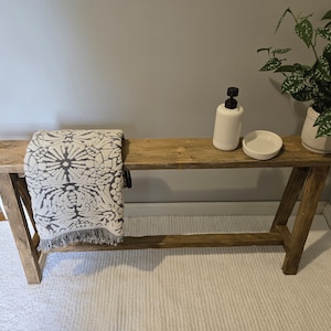 Artisan Narrow Bench: 46 Inch Vintage Farmhouse Entryway Seating