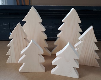 Wood Tree Mini Cut Out / Christmas Tree Craft / DIY Mini Shape Blanks