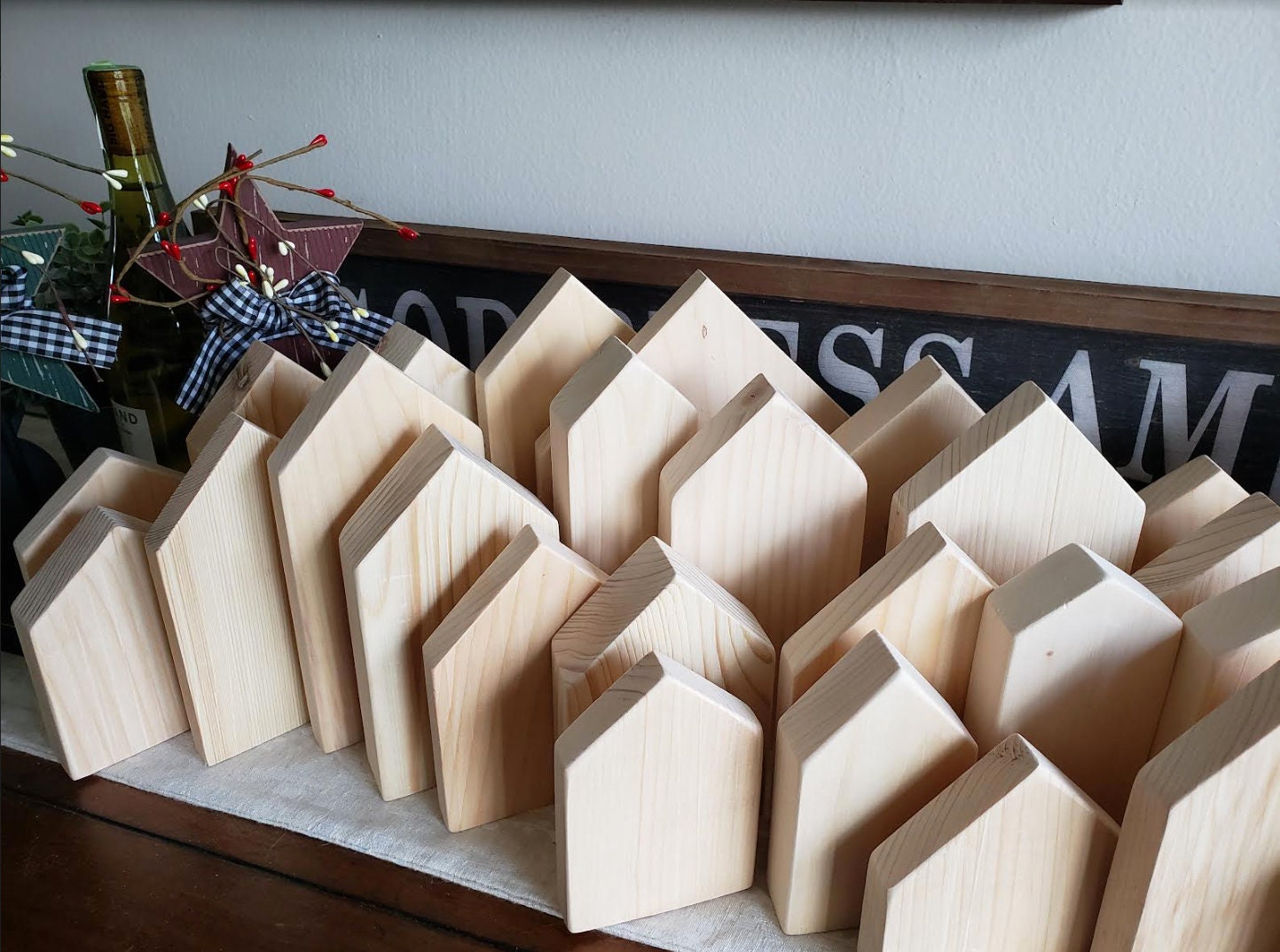 Unfinished Wood Houses, 3.5 X 6, DIY Decor, Wood Blanks for Crafting 