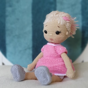 Lucia crochet doll, hand knitted. Amigurumi doll. Handmade doll. Doll for decoration. Doll for a birthday present.