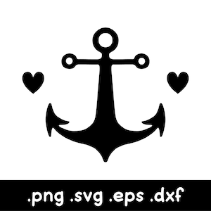 Anchor with Heart Svg, Anchor Svg, Nautical Svg, Anchor Cut File, Anchor Clipart, Boat Svg, Nautical Anchor Decal, Navy SVG