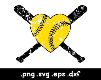 Softball Heart Svg, Softball Clipart, Love Softball Svg, Softball Mom Svg, Softball Mama Svg, Softball Shirt Svg, Softball Fan Svg