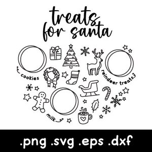Santa Tray Svg, Cookie Tray for Santa, Milk and Cookies for Santa, Santa Plate, Christmas Tray, Dear Santa Tray, Santa Treat Board