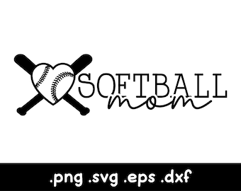 Softball Mom Svg, Softball Heart Svg, Softball Clipart, Love Softball Svg, Softball Mama Svg, Softball Shirt Svg, Softball Fan Svg