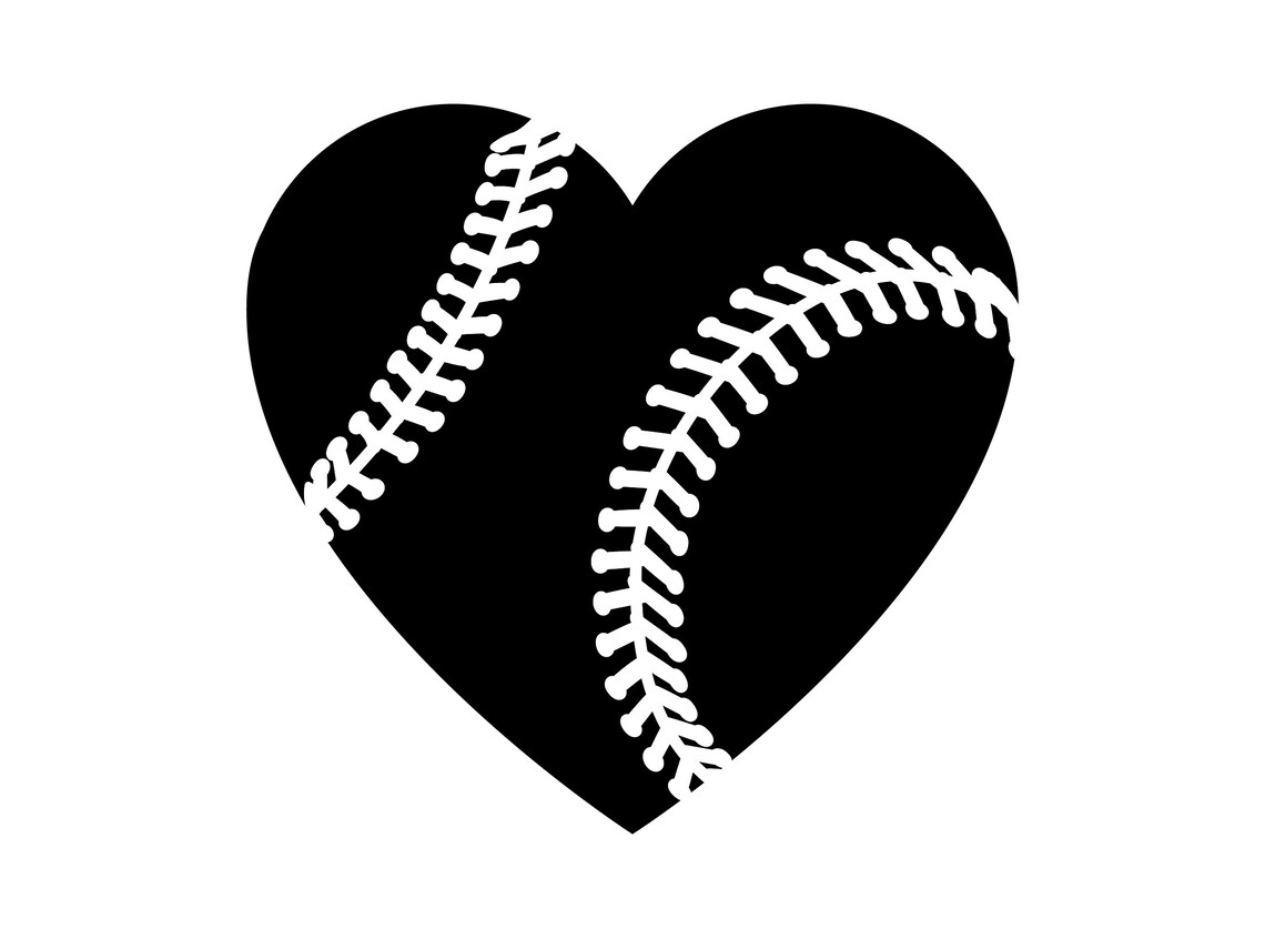 Softball Heart Svg, Softball Clipart, Love Softball Svg, Softball Mom
