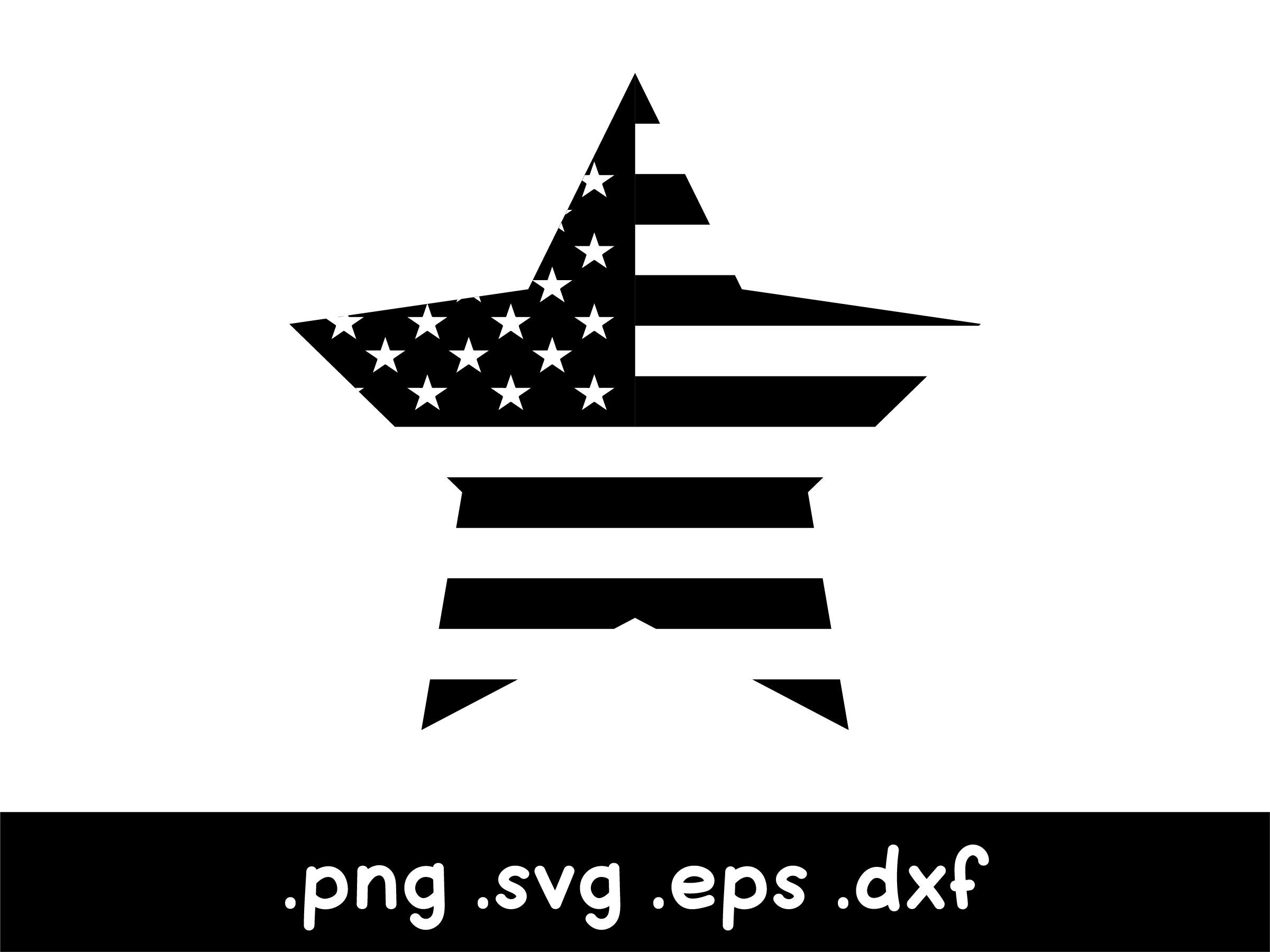 USA Flag Star Svg American Flag Silhouette USA Flag Clipart - Etsy