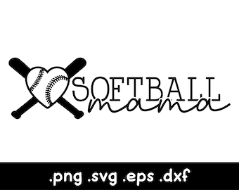 Softball Mama Svg, Softball Heart Svg, Softball Clipart, Love Softball Svg, Softball Mom Svg, Softball Shirt Svg, Softball Fan Svg