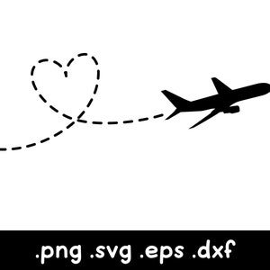 飛行機ハート SVG、点線 SVG、飛行機 SVG、旅行 SVG、飛行中の飛行機 SVG、飛行機ルート SVG、飛行機 SVG 子供、旅行大好き SVG