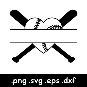 Split Baseball Svg, Baseball Heart Svg, Baseball Clipart, Love Baseball Svg, Sports Clipart, Baseball Shirt Svg, Baseball Fan Svg