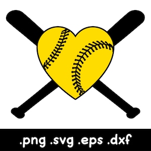 Softball Heart Svg, Softball Clipart, Love Softball Svg, Softball Mom Svg, Softball Mama Svg, Softball Shirt Svg, Softball Fan Svg