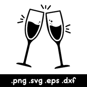 Flûte à Champagne SVG, Champagne Glass Svg, mais premier Champagne SVG, Bouteilles éclatantes, Douche nuptiale, Fête de mariage, Célébration SVG