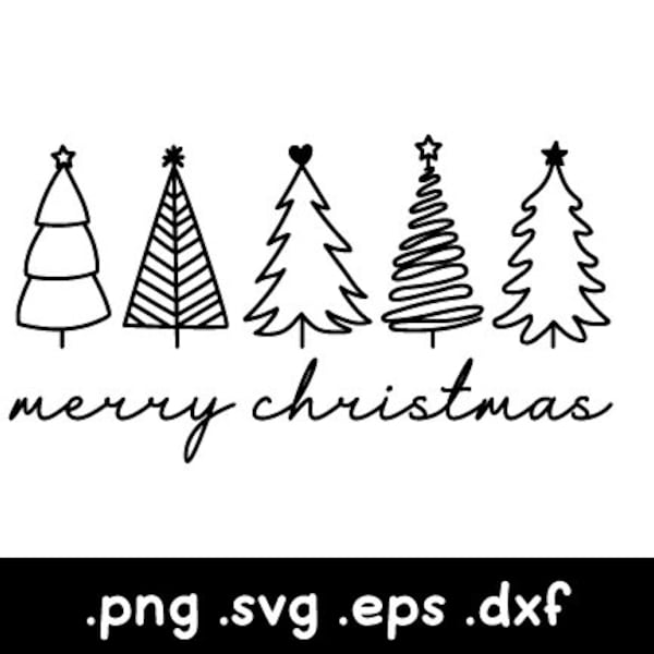 Hand Drawn Christmas Tree Svg, Christmas Tree Svg, Christmas Svg, Farm Fresh Christmas Trees Svg, Merry Christmas Tree Svg, Holiday Svg