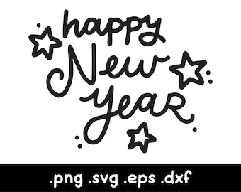 2024 New Years Svg, Happy New Year Svg, Retro New Year, Cheers to New Year, Happy Happy Happy New Year, New Years Eve, Holiday Clipart Svg