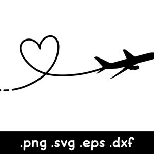 飛行機ハート SVG、点線 SVG、飛行機 SVG、旅行 SVG、飛行中の飛行機 SVG、飛行機ルート SVG、飛行機 SVG 子供、旅行大好き SVG