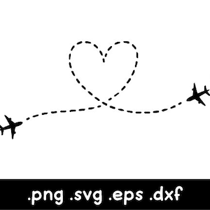 飛行機ハート SVG、点線 SVG、飛行機 SVG、旅行 SVG、飛行中の飛行機 SVG、飛行機ルート SVG、飛行機 SVG 子供、旅行大好き SVG
